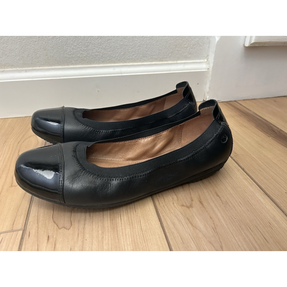 Josef Seibel Pippa Black leather Flat Slip On Shoes Womens Size 6.5 Comfort